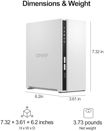 QNAP TS 433 4G US 4 Bay NAS with Quad core Processor  4 GB DDR4 RAM and 2 5GbE Network  Diskless 