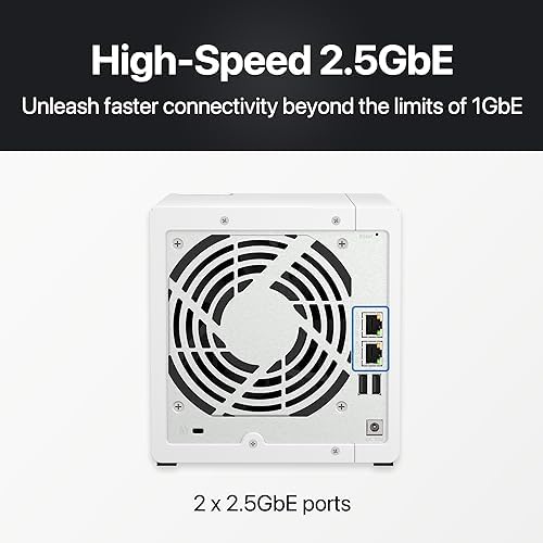 QNAP TS 433 4G US 4 Bay NAS with Quad core Processor  4 GB DDR4 RAM and 2 5GbE Network  Diskless 