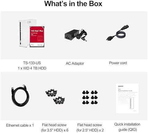 QNAP TS 433 4G US 4 Bay NAS with Quad core Processor  4 GB DDR4 RAM and 2 5GbE Network  Diskless 