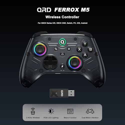 QRD FERROX M5 Wireless Controller for Xbox Series X S  Xbox One Switch PC Xbox Controller with 2 4Ghz USB Dongle Flexible Macro Recording Turbo