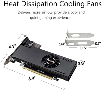 QTHREE Radeon RX 550 4GB Low Profile Graphics Card GDDR5 128 Bit VGA DVI HDMI Video Card for PC Gaming Computer GPU PCI Express X8 3 0 SFF HDCP DirectX 12