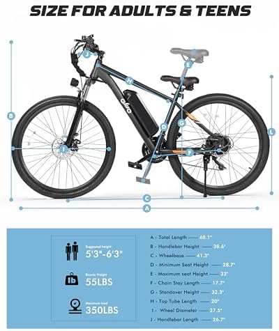 Qlife Electric Bike for Adults/Teens Racer 28MPH 21 Speed Peak 1200W Brushless Motor Adult Electric Bicycles  48V 10 4Ah Removable Battery Mountain Ebike  Up to 55 Miles  27 5X2 1 Tire E Bike