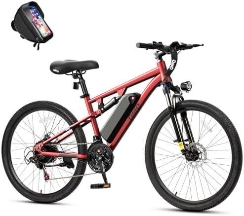 Qlife Electric Bike for Adults/Teens Racer 28MPH 21 Speed Peak 1200W Brushless Motor Adult Electric Bicycles  48V 10 4Ah Removable Battery Mountain Ebike  Up to 55 Miles  27 5X2 1 Tire E Bike