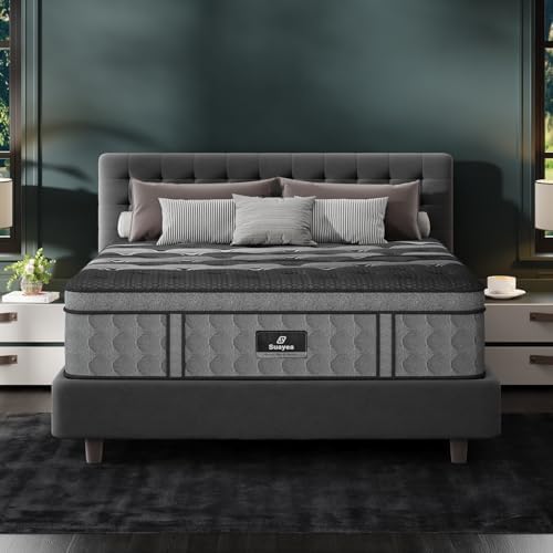 Queen Size Mattresses  14 Inch Hybrid Queen Mattress in a Box  Cooling Memory Foam Mattress with Pocket Springs  Pain & Pressure Relief  Motion Isolation  Edge Support  Fiberglass Free  CertiPUR US