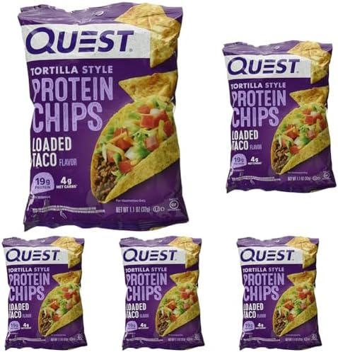 Quest Nutrition Tortilla Style Protein Chips  Salsa Verde  19g of Protein  4g Net Carbs  Gluten Free  1 1 Ounce  Pack of 12