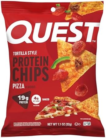 Quest Nutrition Tortilla Style Protein Chips  Salsa Verde  19g of Protein  4g Net Carbs  Gluten Free  1 1 Ounce  Pack of 12