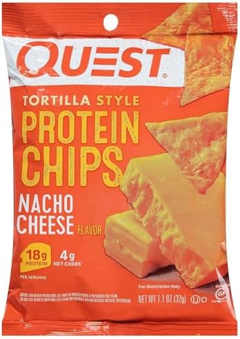 Quest Nutrition Tortilla Style Protein Chips  Salsa Verde  19g of Protein  4g Net Carbs  Gluten Free  1 1 Ounce  Pack of 12