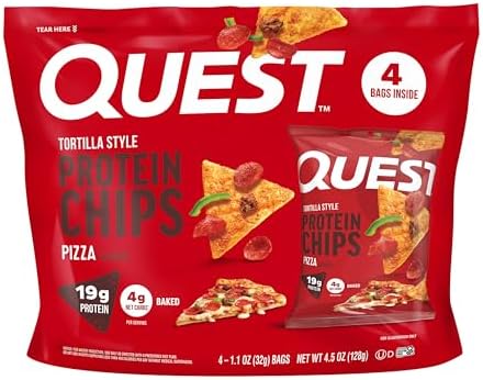 Quest Nutrition Tortilla Style Protein Chips  Salsa Verde  19g of Protein  4g Net Carbs  Gluten Free  1 1 Ounce  Pack of 12