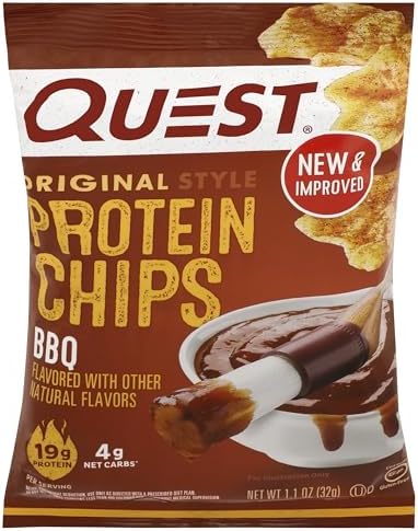Quest Nutrition Tortilla Style Protein Chips  Salsa Verde  19g of Protein  4g Net Carbs  Gluten Free  1 1 Ounce  Pack of 12