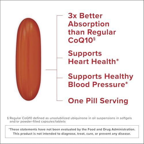 Qunol Ultra CoQ10 100mg Softgels  3x Better Absorption  Antioxidant for Heart Health & Energy Production  Coenzyme Q10 Vitamins and Supplements  3 Month Supply  90 Count