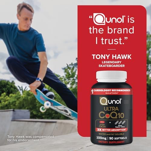 Qunol Ultra CoQ10 100mg Softgels  3x Better Absorption  Antioxidant for Heart Health & Energy Production  Coenzyme Q10 Vitamins and Supplements  3 Month Supply  90 Count