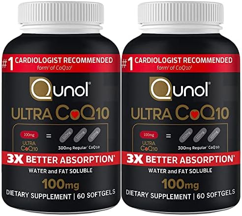 Qunol Ultra CoQ10 100mg Softgels  3x Better Absorption  Antioxidant for Heart Health & Energy Production  Coenzyme Q10 Vitamins and Supplements  3 Month Supply  90 Count