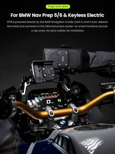 R7M 7 Wireless Motorcycle CarPlay & Android Auto for BMW Motorcycles   Native Wonder Wheel & Action Camera Control  GoPro/Insta360   TPMS/RPM  OTA Updates 1200 Nit IP69K GPS   Nav Prep 5/6