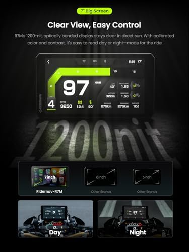 R7M 7 Wireless Motorcycle CarPlay & Android Auto for BMW Motorcycles   Native Wonder Wheel & Action Camera Control  GoPro/Insta360   TPMS/RPM  OTA Updates 1200 Nit IP69K GPS   Nav Prep 5/6