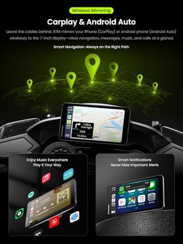 R7M 7 Wireless Motorcycle CarPlay & Android Auto for BMW Motorcycles   Native Wonder Wheel & Action Camera Control  GoPro/Insta360   TPMS/RPM  OTA Updates 1200 Nit IP69K GPS   Nav Prep 5/6