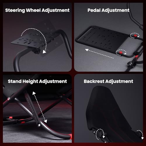 RACGTING Racing Simulator Cockpit for G29/G920/G923  Foldable & Adjustable Racing Seat for Thrustmaster T300RS/248/T GT II  Fanatec CSL DD/GT DD Pro/ClubSport DD/DD   MOZA R5  SIMAGIC Alpha Mini