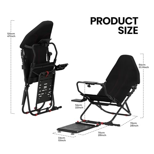 RACGTING Racing Simulator Cockpit for G29/G920/G923  Foldable & Adjustable Racing Seat for Thrustmaster T300RS/248/T GT II  Fanatec CSL DD/GT DD Pro/ClubSport DD/DD   MOZA R5  SIMAGIC Alpha Mini