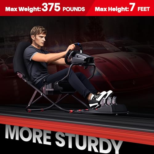 RACGTING Racing Simulator Cockpit for G29/G920/G923  Foldable & Adjustable Racing Seat for Thrustmaster T300RS/248/T GT II  Fanatec CSL DD/GT DD Pro/ClubSport DD/DD   MOZA R5  SIMAGIC Alpha Mini