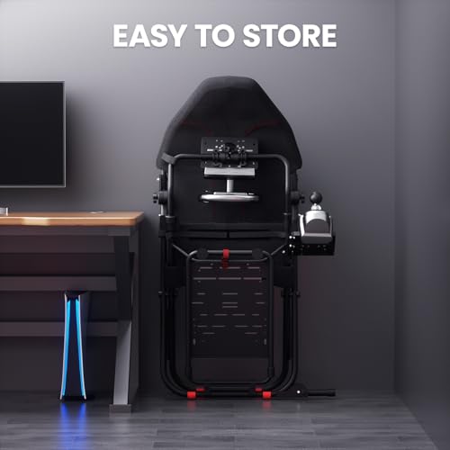RACGTING Racing Simulator Cockpit for G29/G920/G923  Foldable & Adjustable Racing Seat for Thrustmaster T300RS/248/T GT II  Fanatec CSL DD/GT DD Pro/ClubSport DD/DD   MOZA R5  SIMAGIC Alpha Mini