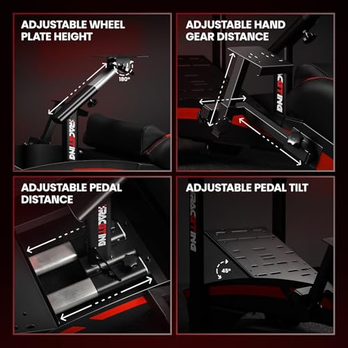 RACGTING Racing Simulator Cockpit with TV Monitor Stand for G PRO Racing Wheel/G29/G920/G923  for Thrustamster T300RS/TS PC/TS XW Racer  for FANATEC CSL DD/GT DD Pro/ClubSport DD/DD 