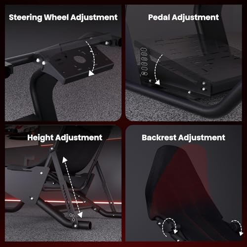 RACGTING Racing Simulator Cockpit with Seat for Logitech G29  G923  G PRO RS50  Fanatec  MOZA R3  R9  R12   Adjustable Sim Racing Cockpit with Shifter Mount for Immersive Racing Sim Setup