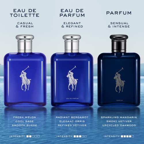 RALPH LAUREN FRAGRANCES   Polo Blue   Eau de Toilette   Mens Cologne   Aquatic & Fresh   With Citrus  Sage  and Suede   Medium Intensity