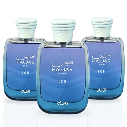 RASASI Hawas Ice EDP 100ML  3 4 OZ    Long Lasting  Exquisite  Luxurious  Arabian Scents   PACK OF 3