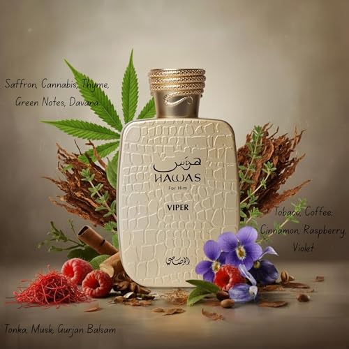 RASASI Hawas Ice - Eau de Parfum para hombre, 3.4 fl oz (3.38 onzas), fragancia árabe prémium