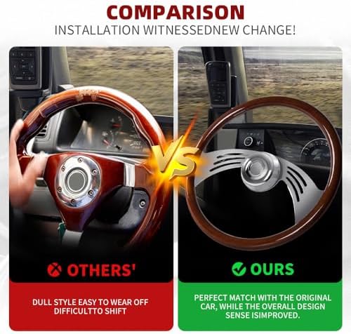 RASTP 18 Wood Truck Steering Wheel 2 Spoke Aluminum Classic Wood Steering Wheel For Kenworth  Peterbilt  Volvo Freightliner Style E 