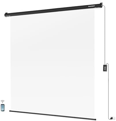 RAUBAY Motorized Pull Down Green Screen   59 8 x 86 6 Collapsible Wall Mount Background for Professional Video Production  Chroma Key Backdrop for YouTube  TikTok  Streaming  Video Conferencing