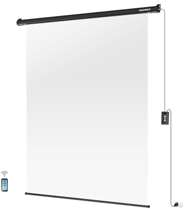 RAUBAY Motorized Pull Down Green Screen   59 8 x 86 6 Collapsible Wall Mount Background for Professional Video Production  Chroma Key Backdrop for YouTube  TikTok  Streaming  Video Conferencing