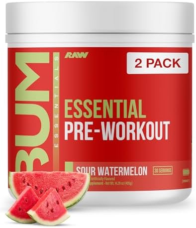 RAW Nutrition   Essential Pre   Chris Bumstead Pre Workout Formula  Sports Nutrition Pre Workout Powders   Men & Womens Drink  Energy Powder for Working Out  Blue Raspberry 