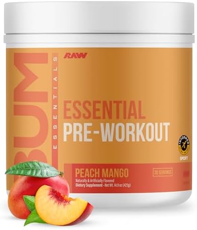 RAW Nutrition   Essential Pre   Chris Bumstead Pre Workout Formula  Sports Nutrition Pre Workout Powders   Men & Womens Drink  Energy Powder for Working Out  Blue Raspberry 