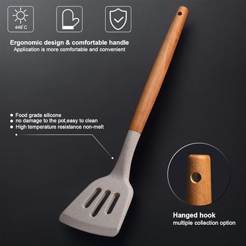 RAXCO Utensil Sets 18 Piece Knifes and cutting board Silicone Cooking Tools and Kitchen Accessories Straw