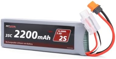 RCAWD 7 4V Lipo Battery 2S 35C 2200mAh with JST Plug IC2 Connector 3S 7 4V 1 3A Charger for 1/12 Losi Brushed Arrma Grom 2S Mojave Typhon Granite Series Upgrades Part