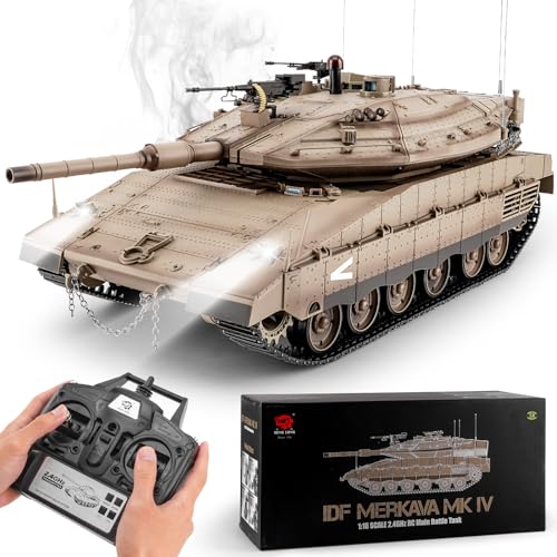 RC Tank HengLong IDF MERKAVA MKIV  1 16 Merkava Main Battle Tank MK4 Model  2 4ghz Remote Control Vehicle with Sound & Light for Ages 14