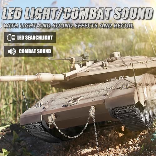 RC Tank HengLong IDF MERKAVA MKIV  1 16 Merkava Main Battle Tank MK4 Model  2 4ghz Remote Control Vehicle with Sound & Light for Ages 14