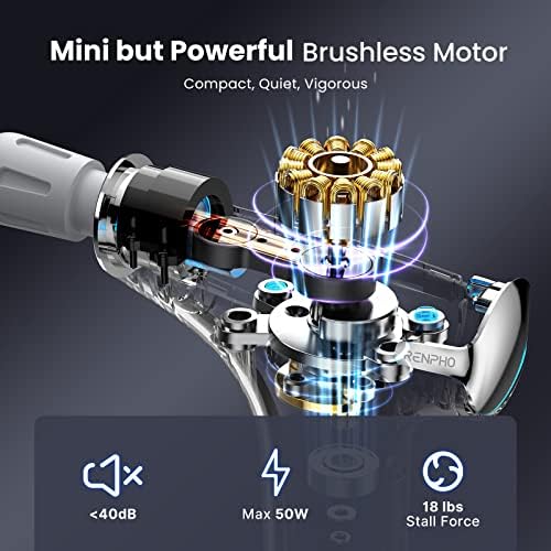 RENPHO Mini Massage Gun with Heat  Portable Percussion Handheld Neck Massager  Compact Size for On The Go  Gifts for Men and Women  FSA Eligible