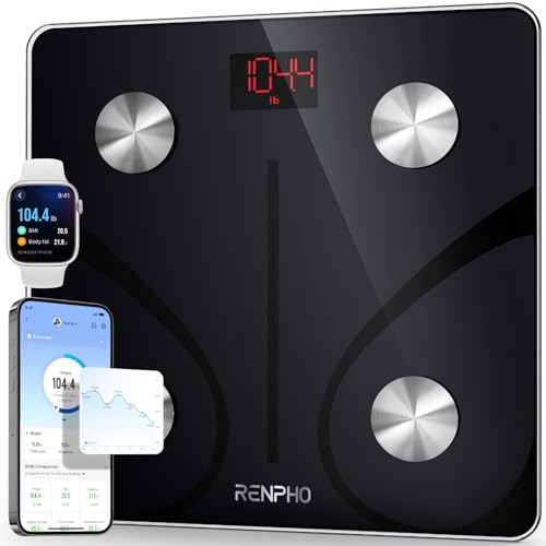 RENPHO Smart Scale for Body Weight  Digital Bathroom Scale BMI Weighing Bluetooth Body Fat Physician Scale  Body Composition Monitor Health Analyzer with Smartphone App  400 lbs   Elis 1