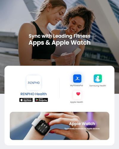 RENPHO Smart Scale for Body Weight  Digital Bathroom Scale BMI Weighing Bluetooth Body Fat Physician Scale  Body Composition Monitor Health Analyzer with Smartphone App  400 lbs   Elis 1