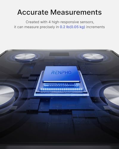 RENPHO Smart Scale for Body Weight  FSA&HSA Eligible  Bathroom Digital Scale with BMI  Body Fat  Bluetooth Fitness Equipment Sync with Apps  Accurate for Weight Loss  Home Use  400 lbs   Elis 1