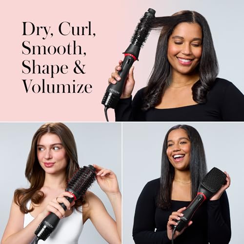REVLON 3 in 1 Multi Styler  Blow Dryer Brush  Blowout and Hair Straightener Brush in One to Dry  Curl  Smooth  Shape and Volumize Hair for Gorgeous Salon Blowouts