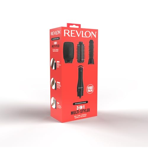 REVLON 3 in 1 Multi Styler  Blow Dryer Brush  Blowout and Hair Straightener Brush in One to Dry  Curl  Smooth  Shape and Volumize Hair for Gorgeous Salon Blowouts