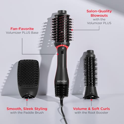REVLON 3 in 1 Multi Styler  Blow Dryer Brush  Blowout and Hair Straightener Brush in One to Dry  Curl  Smooth  Shape and Volumize Hair for Gorgeous Salon Blowouts