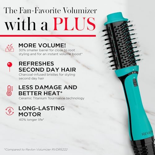 REVLON One Step Volumizer PLUS Hair Dryer and Styler   More Volume  Less Damage  and More Styling Control for Easy and Fast Salon Style Blowouts  Plus Travel Friendly  Black