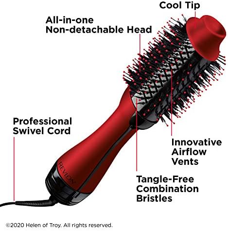 REVLON One Step Volumizer PLUS Hair Dryer and Styler   More Volume  Less Damage  and More Styling Control for Easy and Fast Salon Style Blowouts  Plus Travel Friendly  Black