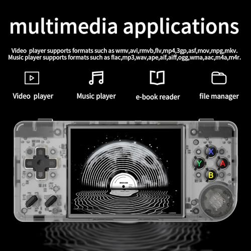 RG28XX Retro Handheld Game with Linux System  2 83 Inch IPS Screen Built in 64G TF Card 5516 Games Support Multimedia Application and TV Output Transparent Black