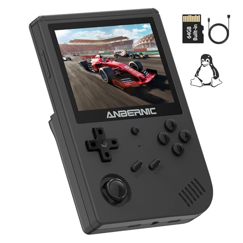 RG351V Handheld Game Console Plug & Play Video Games Supports Double TF Extend 256GB Portable Game Console 3 5 Inch IPS Screen 2521 Games  Transparent Black