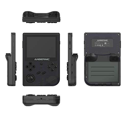 RG351V Handheld Game Console Plug & Play Video Games Supports Double TF Extend 256GB Portable Game Console 3 5 Inch IPS Screen 2521 Games  Transparent Black