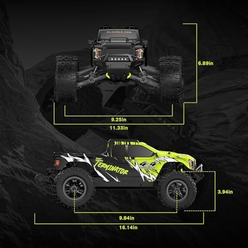 RIAARIO 1/10 Brushless RC Cars  Monster Truck  50  MPH  4WD  Waterproof  Carbon Fiber  Black  Ages 8 